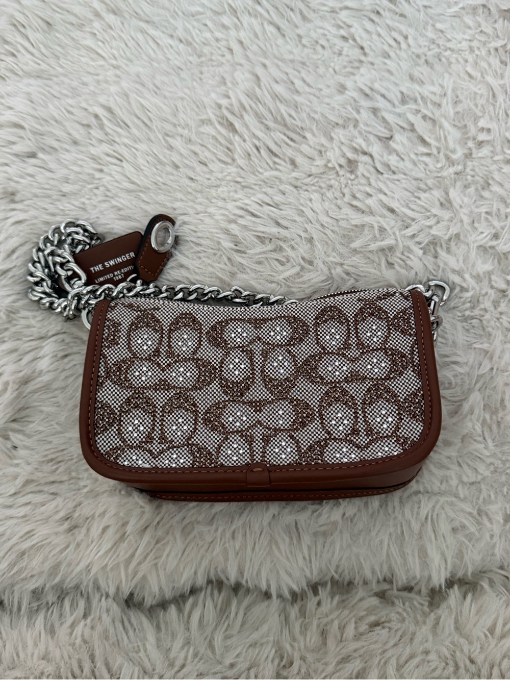 Coach Brown Signature Chain Crossbody Bag